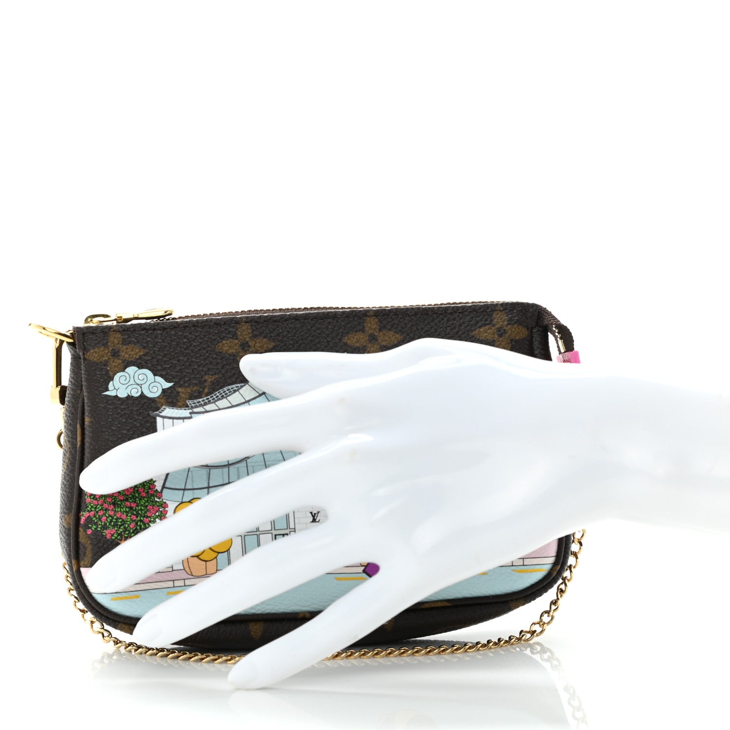Louis Vuitton Monogram 2022 Christmas Animation Seoul Mini Pochette Accessories Fuchsia 2 of 9