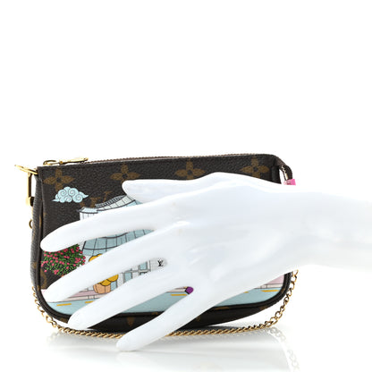 Louis Vuitton Monogram 2022 Christmas Animation Seoul Mini Pochette Accessories Fuchsia 2 of 9
