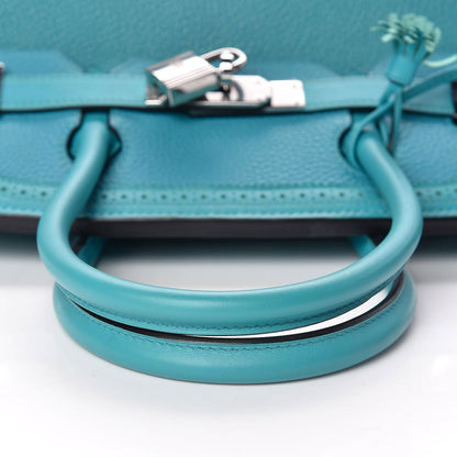 Hermes Togo Swift Ghillies Birkin 30 Turquoise 12 of 29