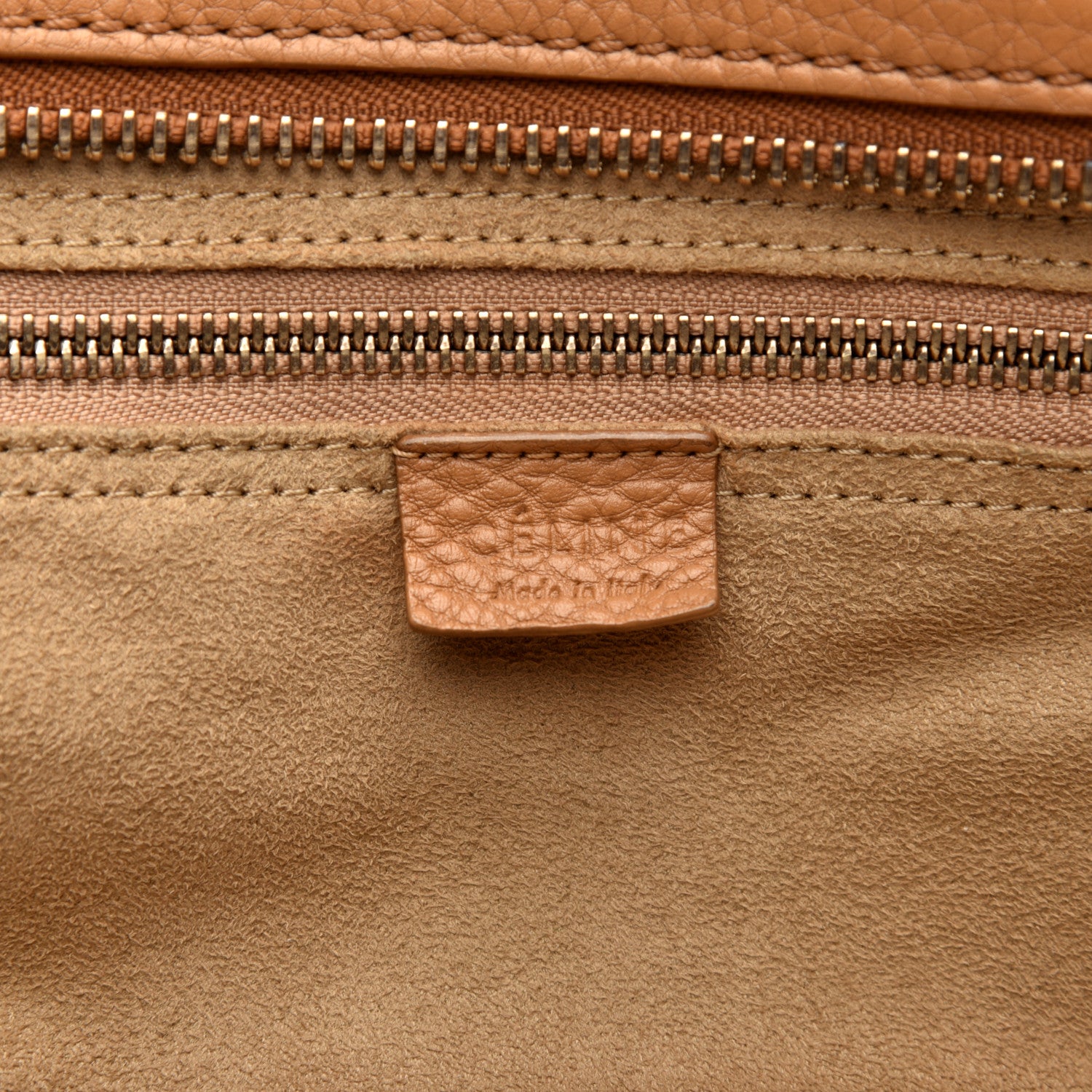 Celine Drummed Calfskin Mini Luggage Camel 8 of 13