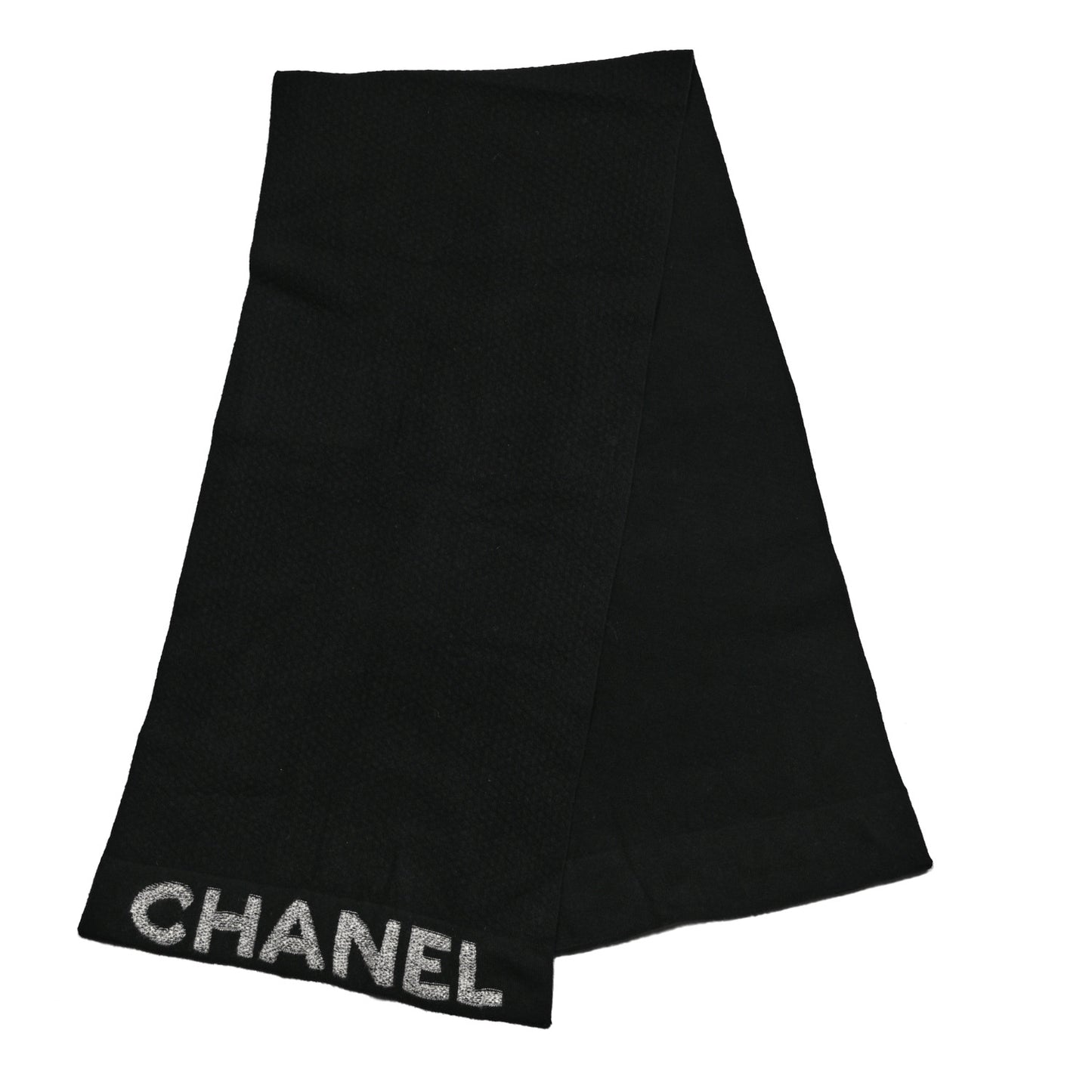 Wool Cashmere CC Scarf Black White