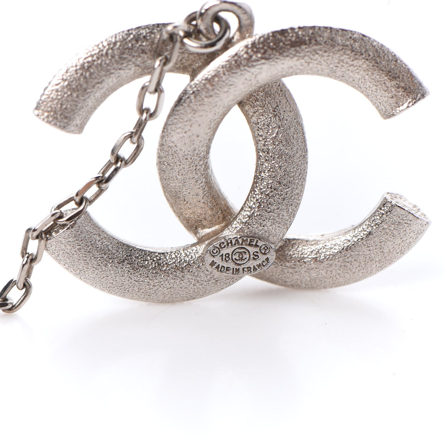 Baguette Crystal CC Drop Earrings Silver