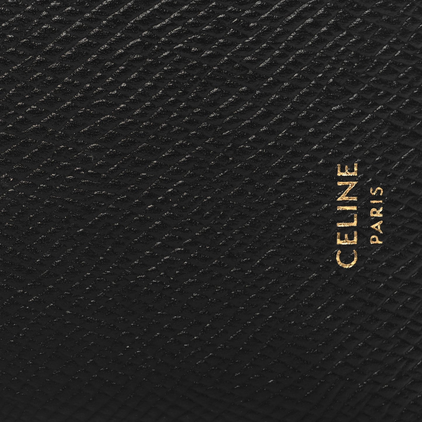 Grained Calfskin Zipped Card Holder Black