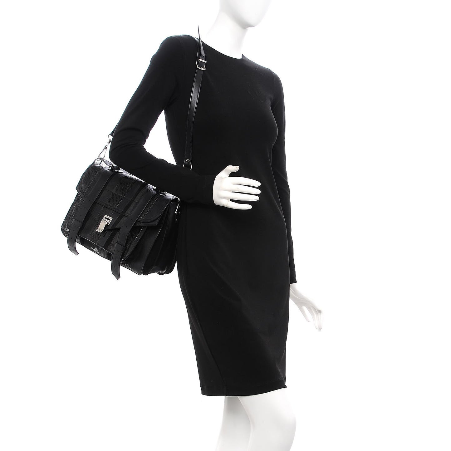 Lambskin Karung Ayers Medium Paneled PS1 Satchel Black