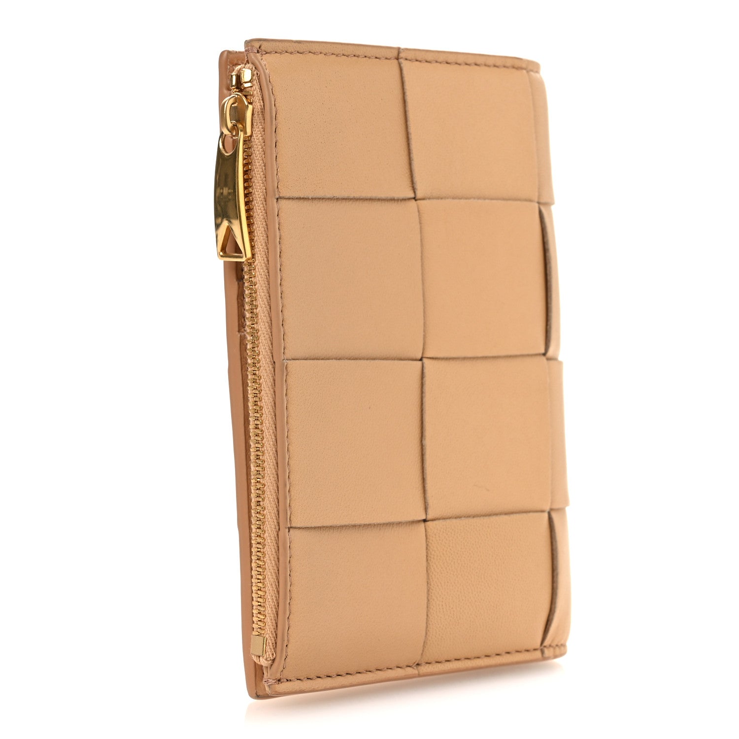 Bottega Veneta Nappa Maxi Intrecciato Medium Cassette Bifold Zip Wallet  Porridge 3 of 8