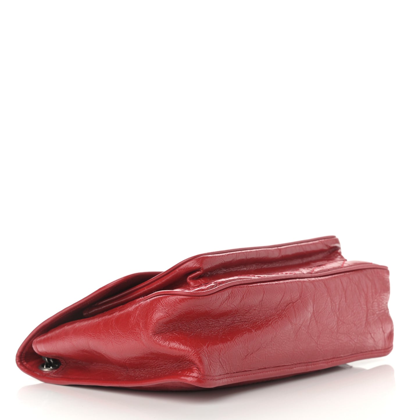 Crinkled Calfskin Matelasse Monogram Large Niki Chain Satchel Rouge Eros