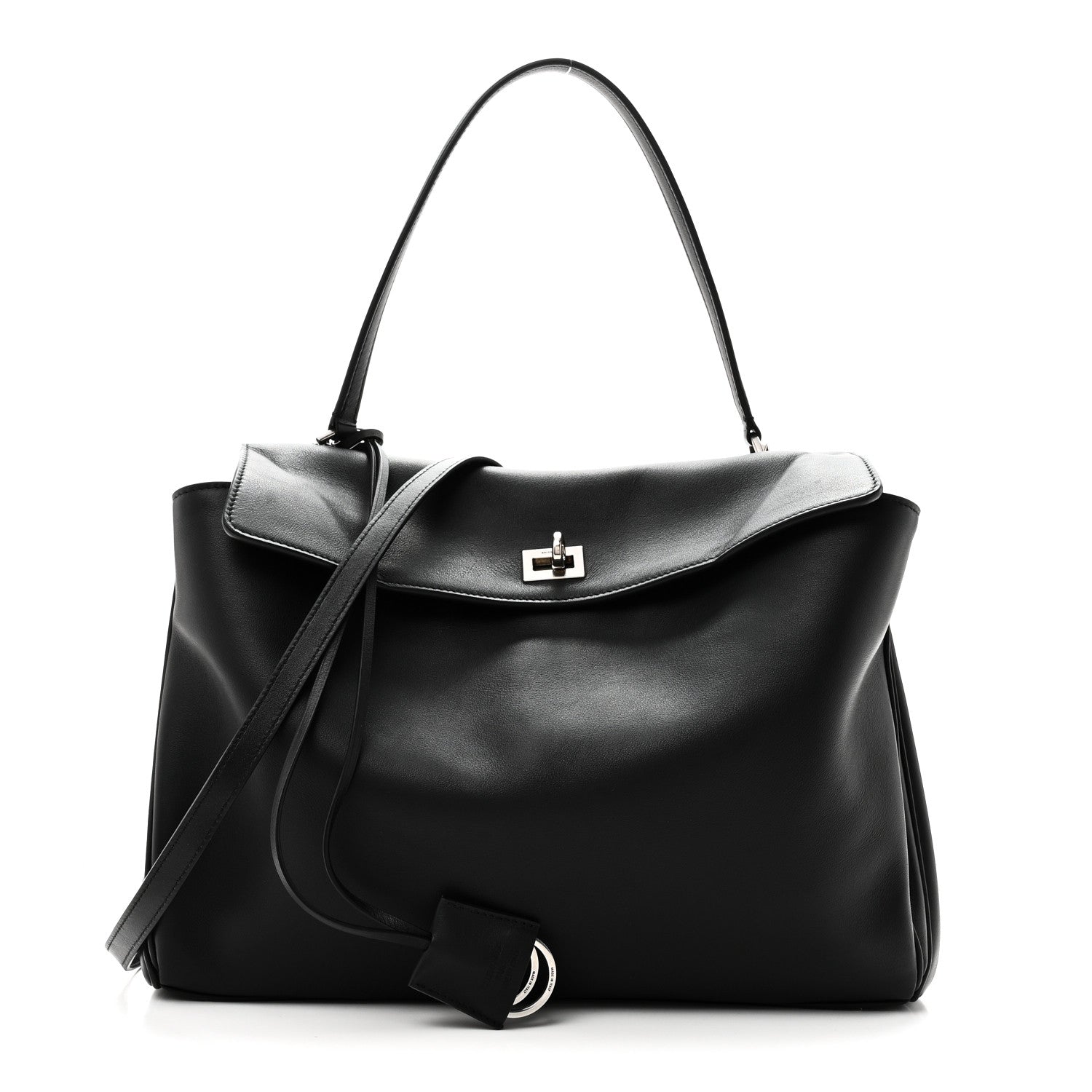 Balenciaga Natural Smooth Calfskin Medium Rodeo Top Handle Handbag Black 1 of 9