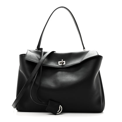 Balenciaga Natural Smooth Calfskin Medium Rodeo Top Handle Handbag Black 1 of 9