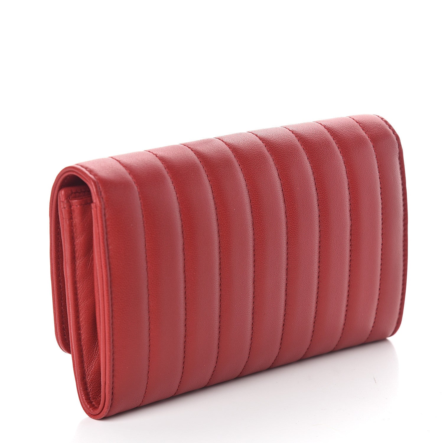 Saint Laurent Lambskin Matelasse Monogram Large Vicky Continental Wallet Rouge Eros 2 of 5