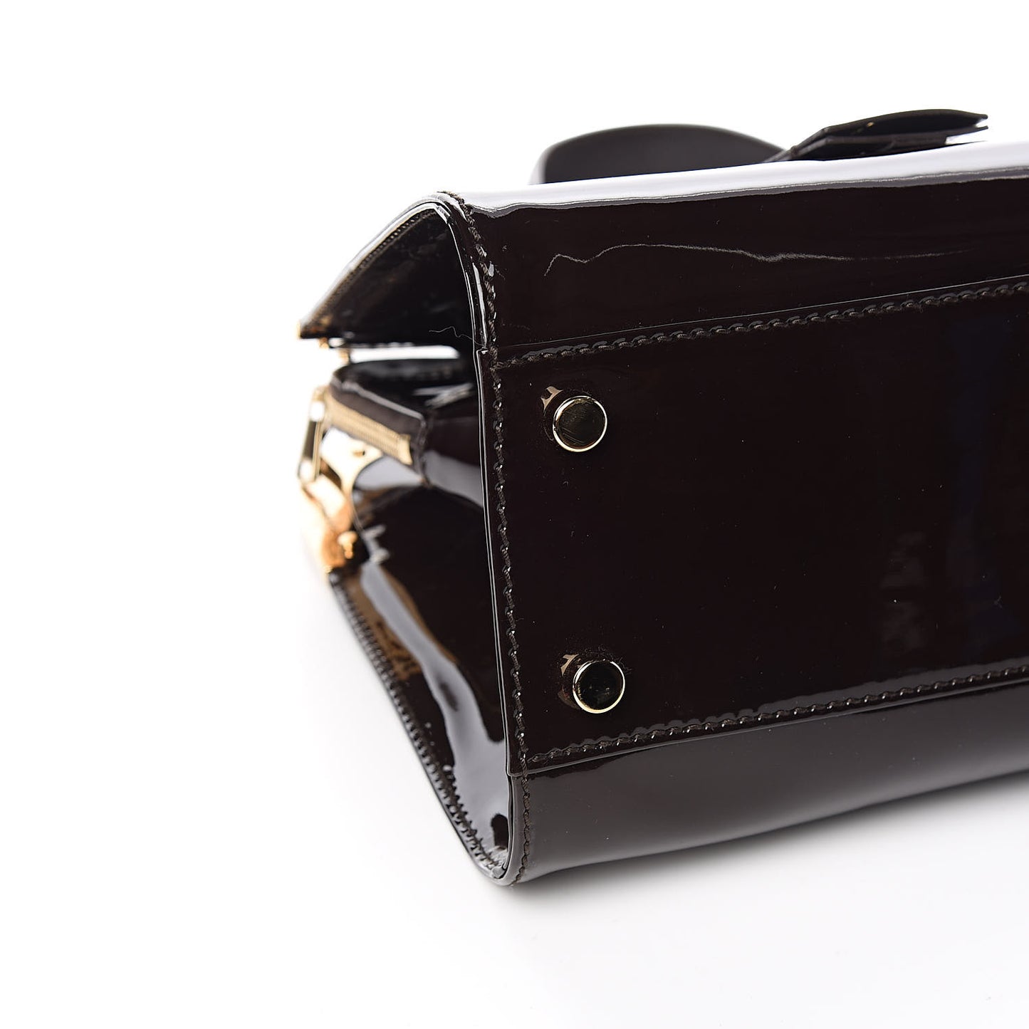 Patent Calfskin Large Uptown Dark Brown