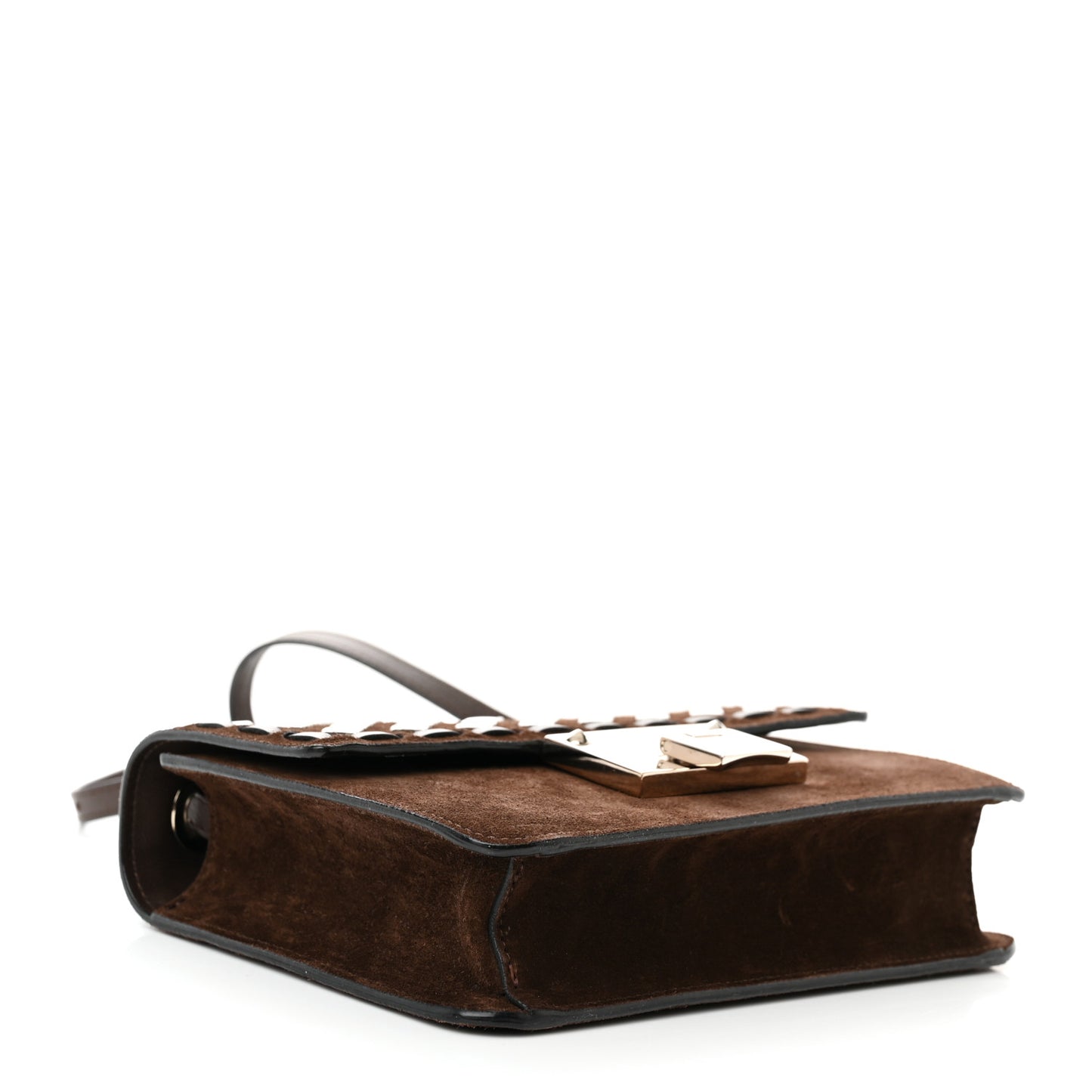 Suede Studded Mini Rebel Crossbody Brown
