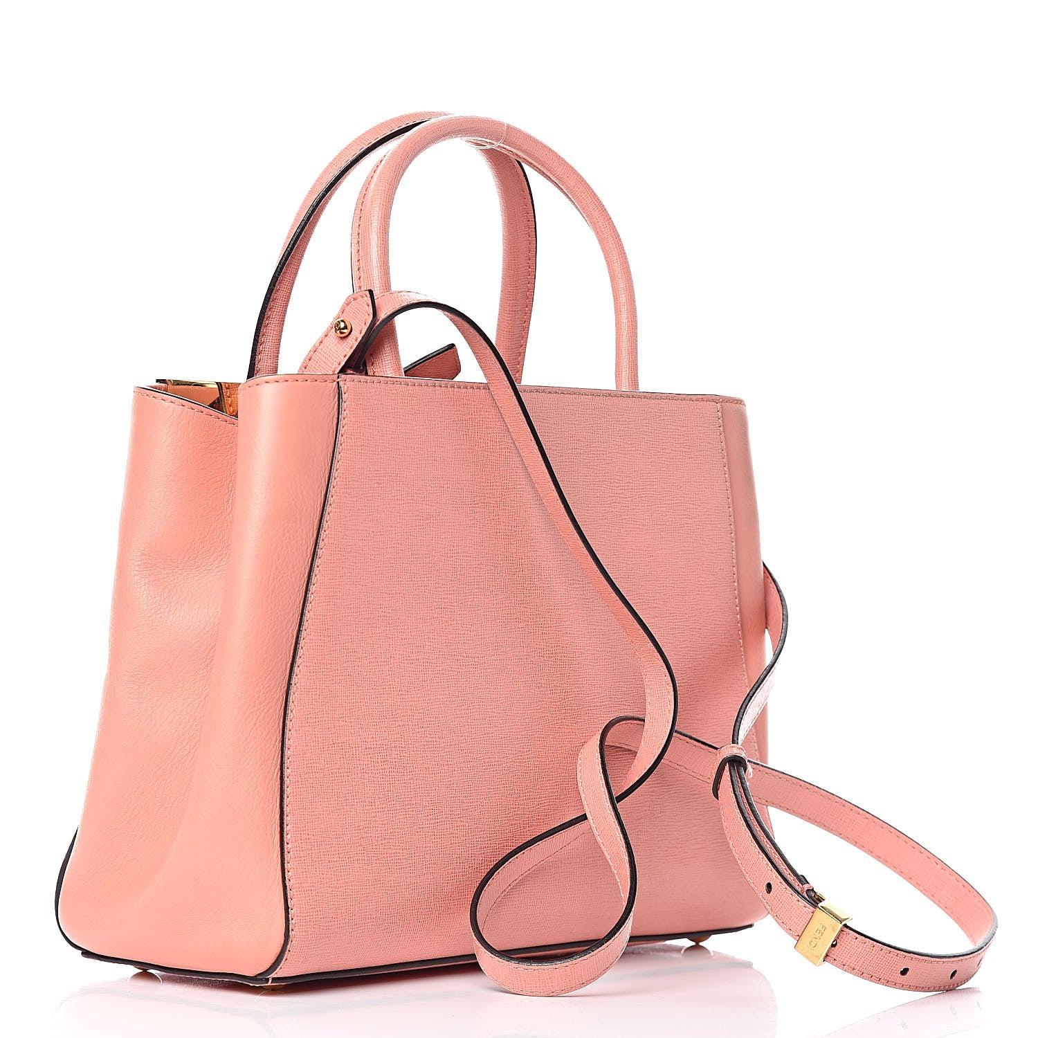 Fendi Vitello Elite Petite 2Jours Tote Pesca 3 of 15