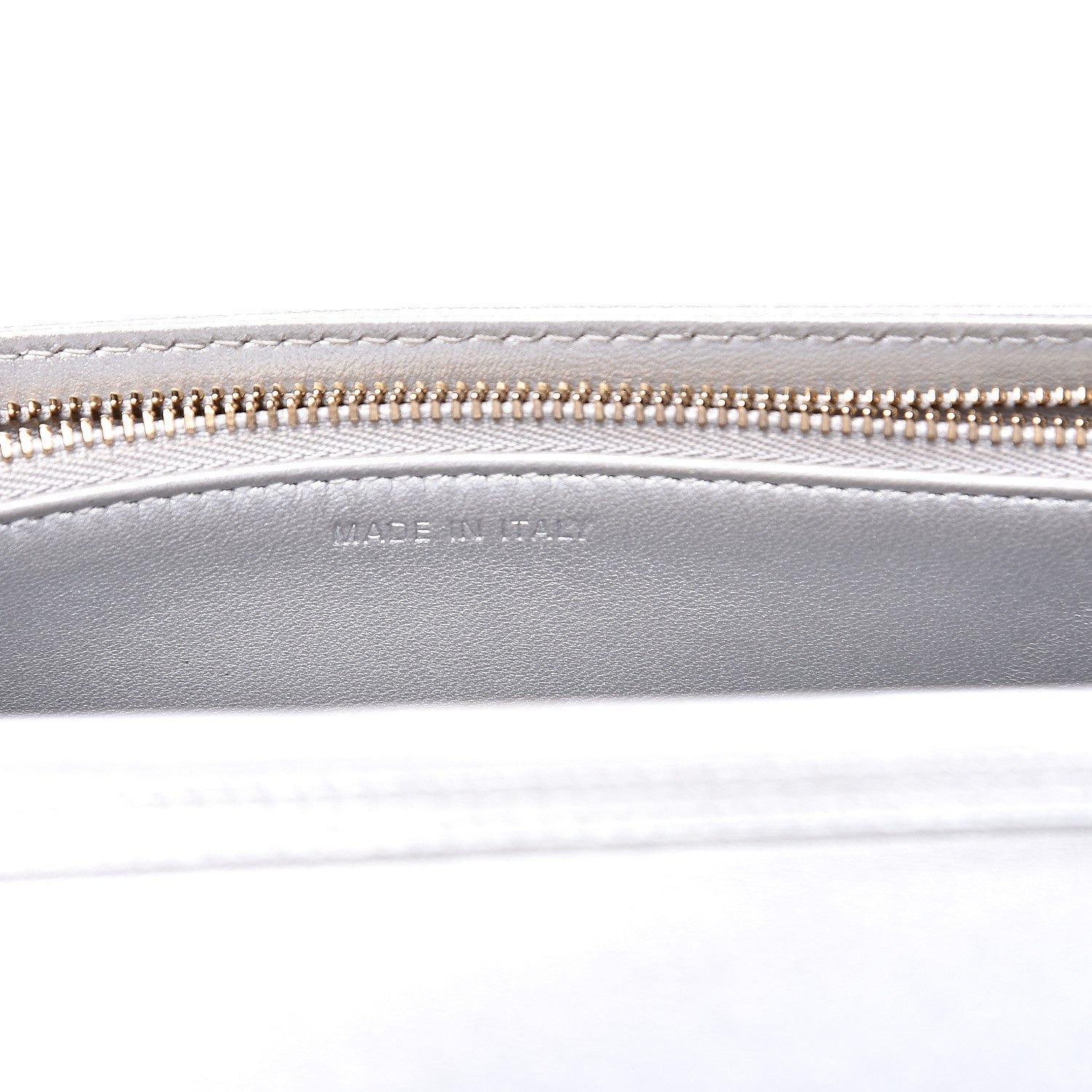 Christian Dior Metallic Grained Calfskin Diorama Wallet on Chain Pouch Silver 6 of 15