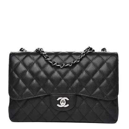 Chanel Caviar Quilted Jumbo Single Flap Black 1 of 12
