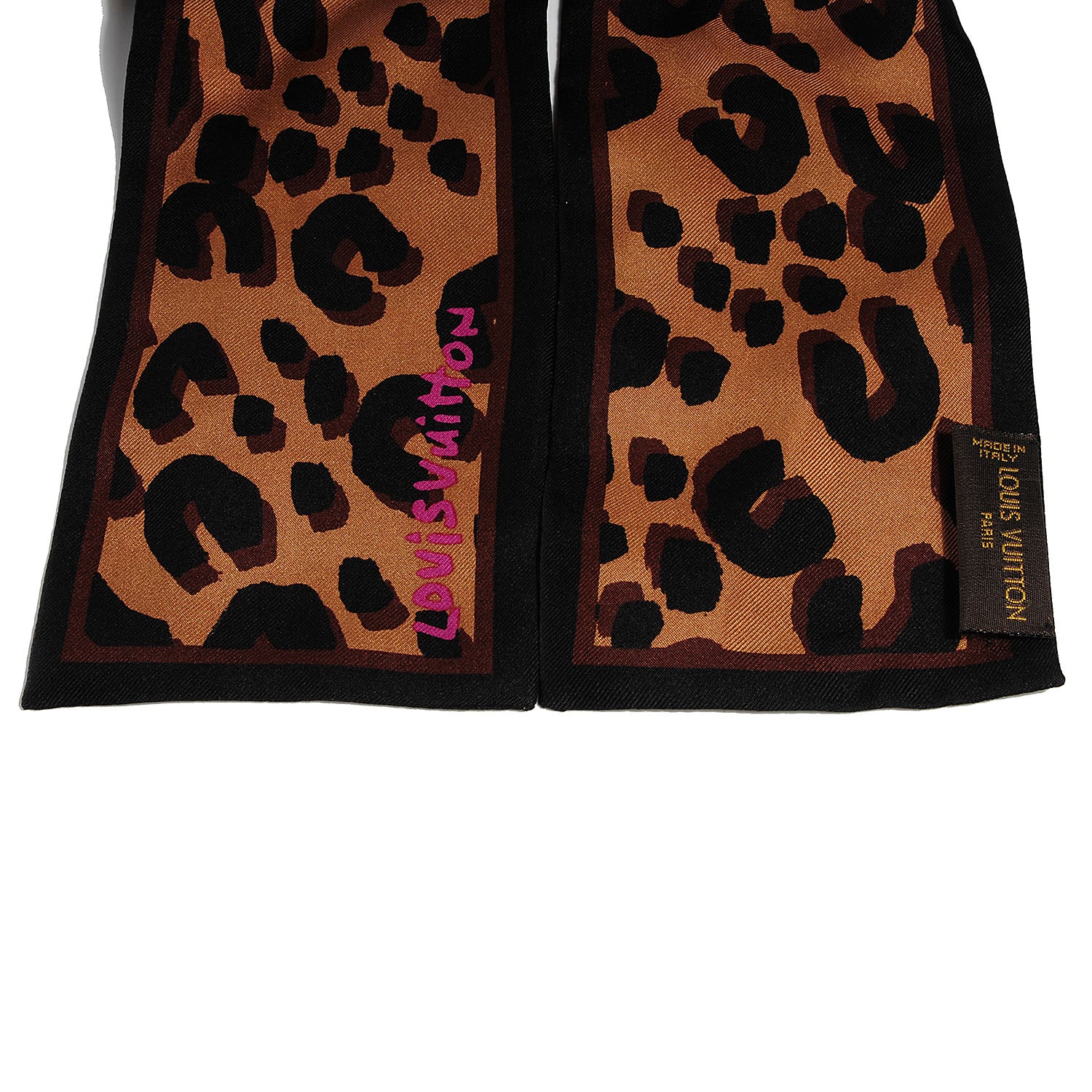 Louis Vuitton Silk Leopard Bandeau Scarf Marron 4 of 5