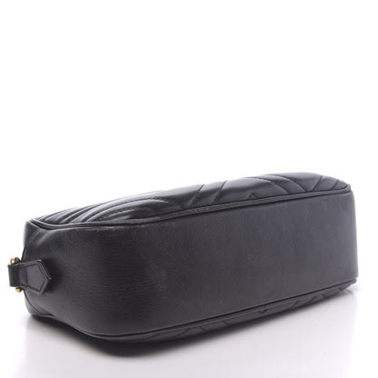 Gucci Calfskin Matelasse Small GG Marmont Chain Shoulder Bag Black 4 of 17