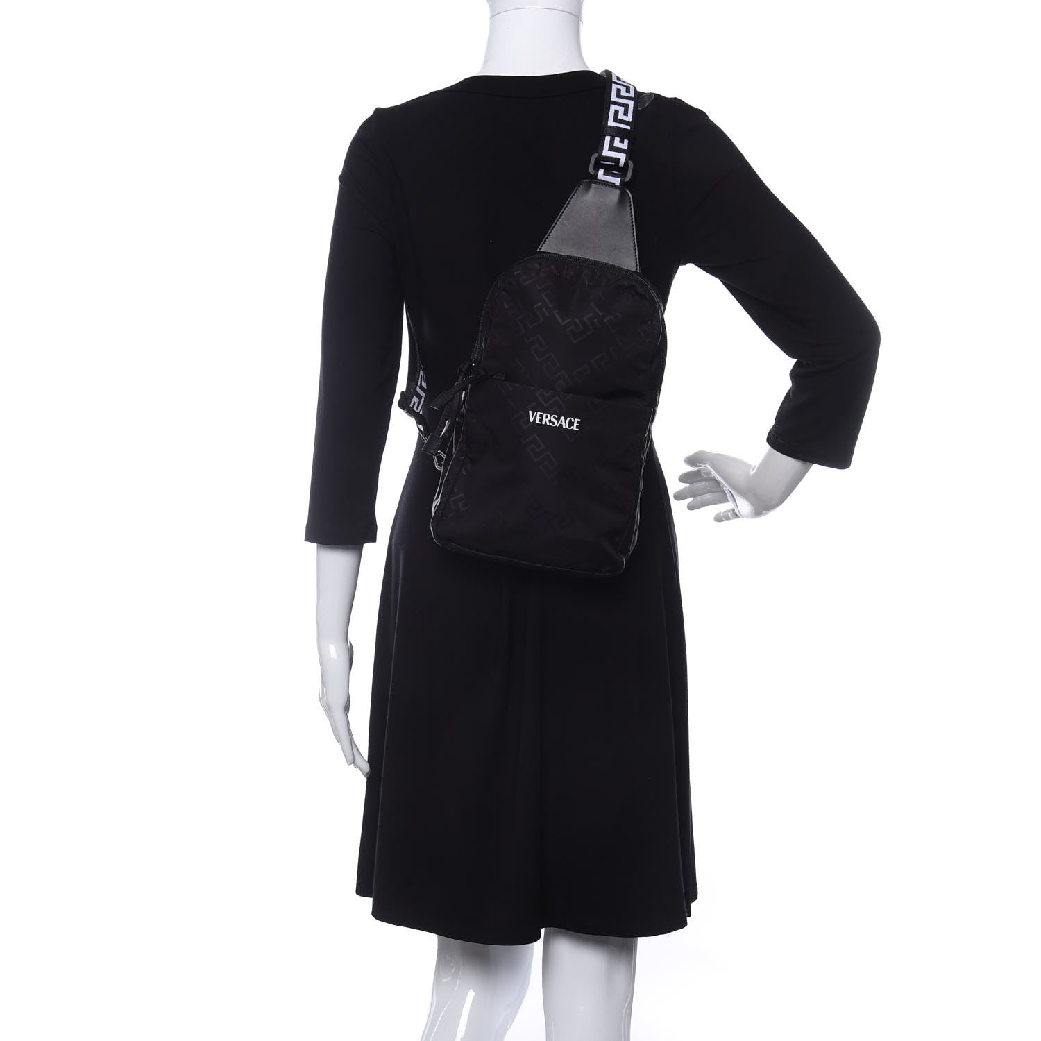 Versace Nylon Sling Bag Black 2 of 9