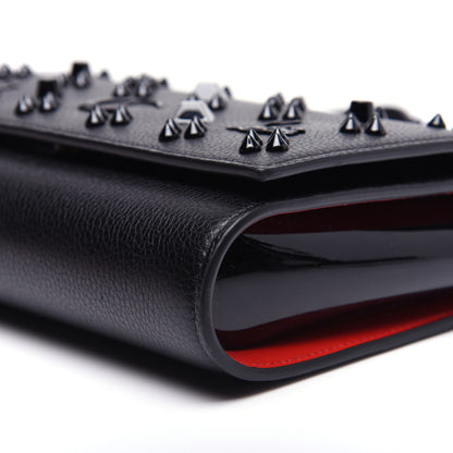 Christian Louboutin Calfskin Spikes Loubinthesky Paloma Clutch Black 7 of 14