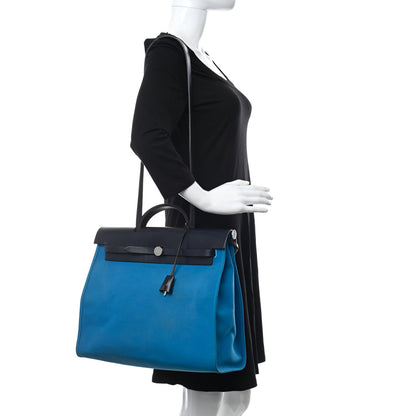 Hermes Toile Vache Hunter Herbag Zip 39 MM Bleu Zanzibar 3 of 12