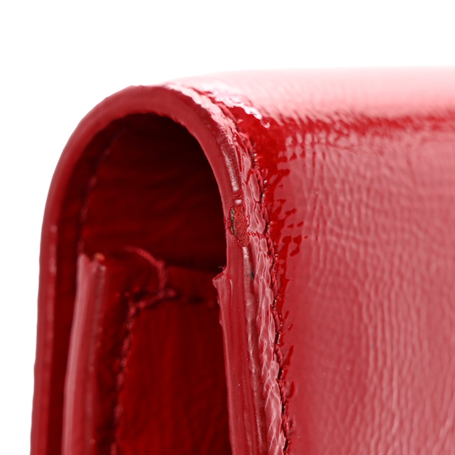 Textured Patent Monogram Large Belle De Jour Clutch Red