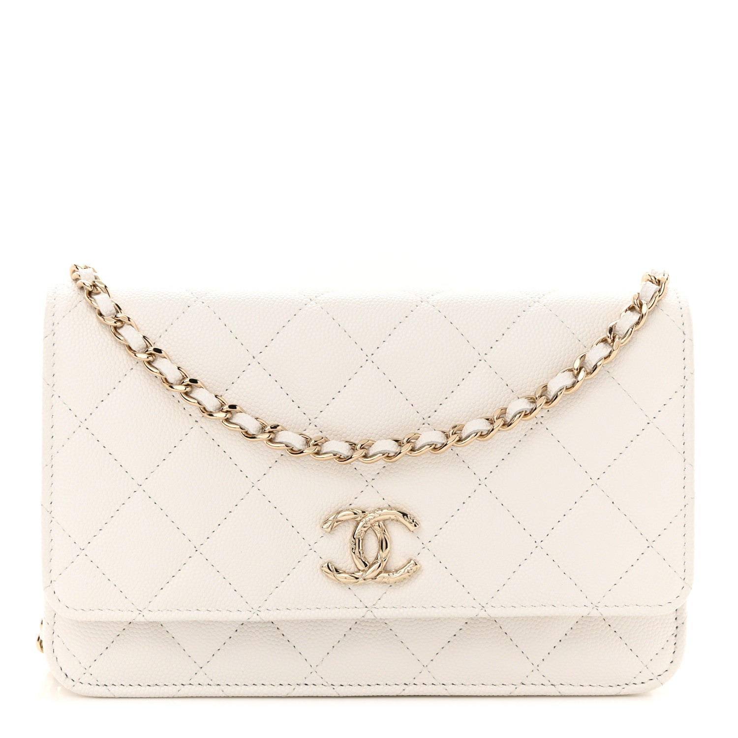 Chanel Caviar Quilted Wallet on Chain WOC White 1 of 13