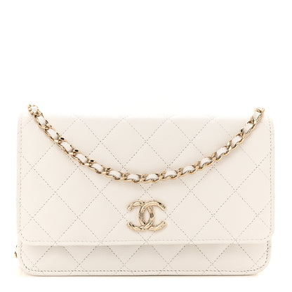 Chanel Caviar Quilted Wallet on Chain WOC White 1 of 13
