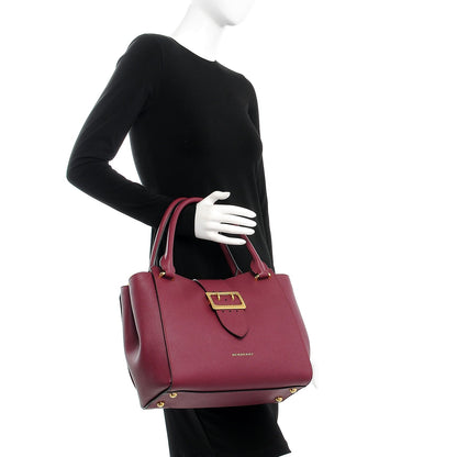 Burberry Soft Grain Medium Buckle Tote Dark Plum 3 of 9