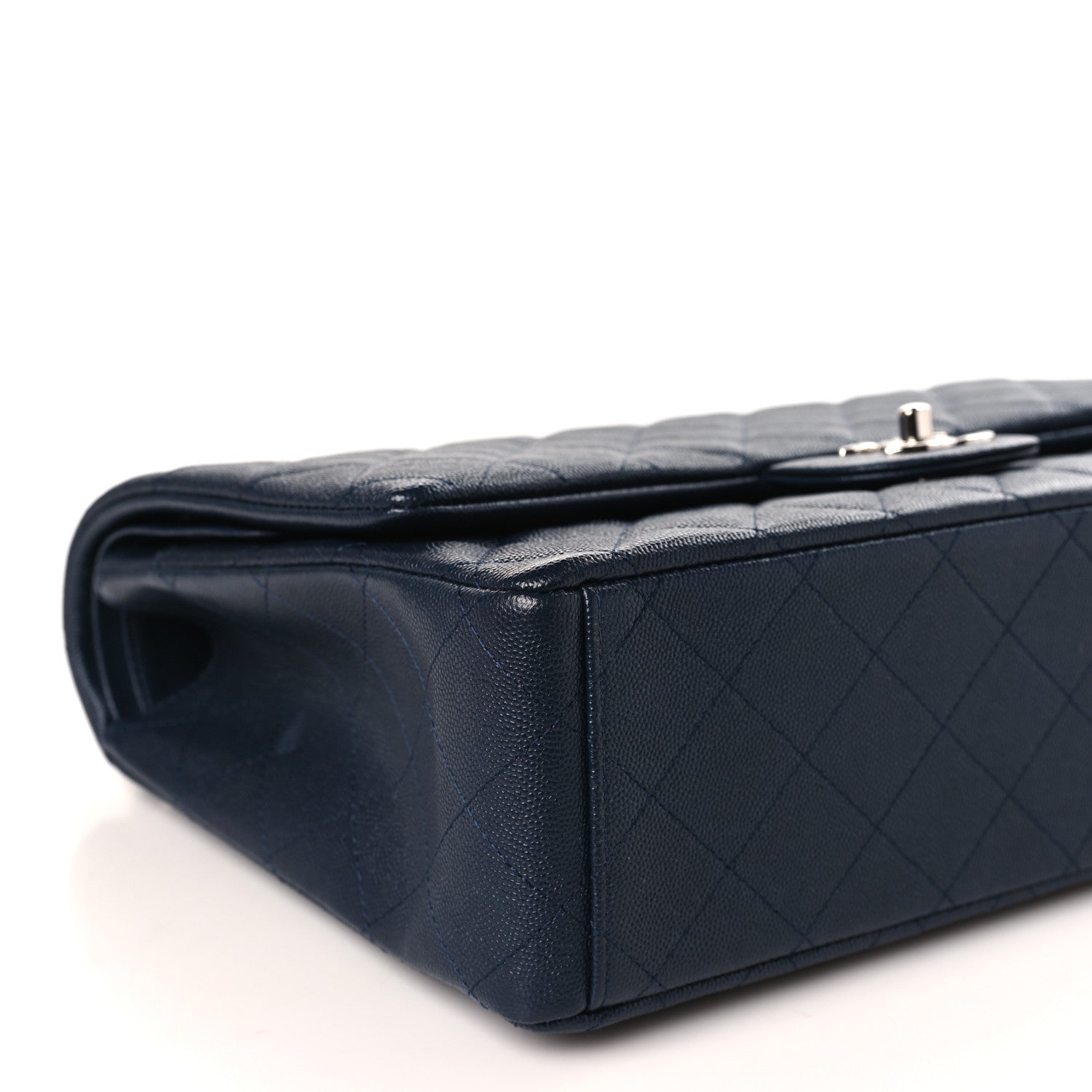 Chanel Caviar Quilted Maxi Double Flap Navy Blue 8 of 9