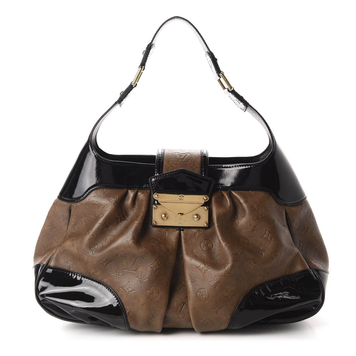 Monogram Embossed Polly Hobo Taupe