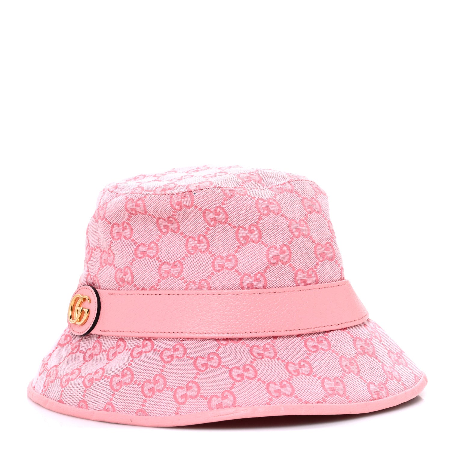 Gucci Monogram Textured Dollar Calfskin GG Jago Bucket Hat XXL  Soft Cotton Candy Dark Cotton Candy 1 of 8