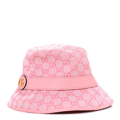 Gucci Monogram Textured Dollar Calfskin GG Jago Bucket Hat XXL  Soft Cotton Candy Dark Cotton Candy 1 of 8