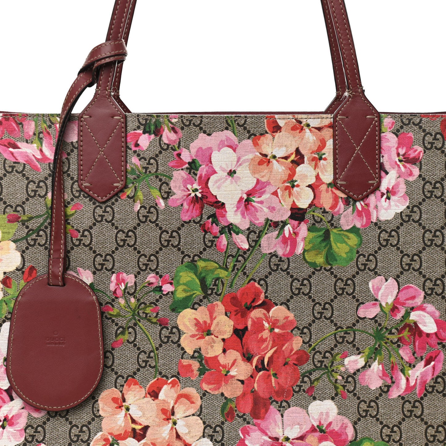 GG Supreme Monogram Blooms Medium Reversible Tote Beige Multicolor Dry Rose