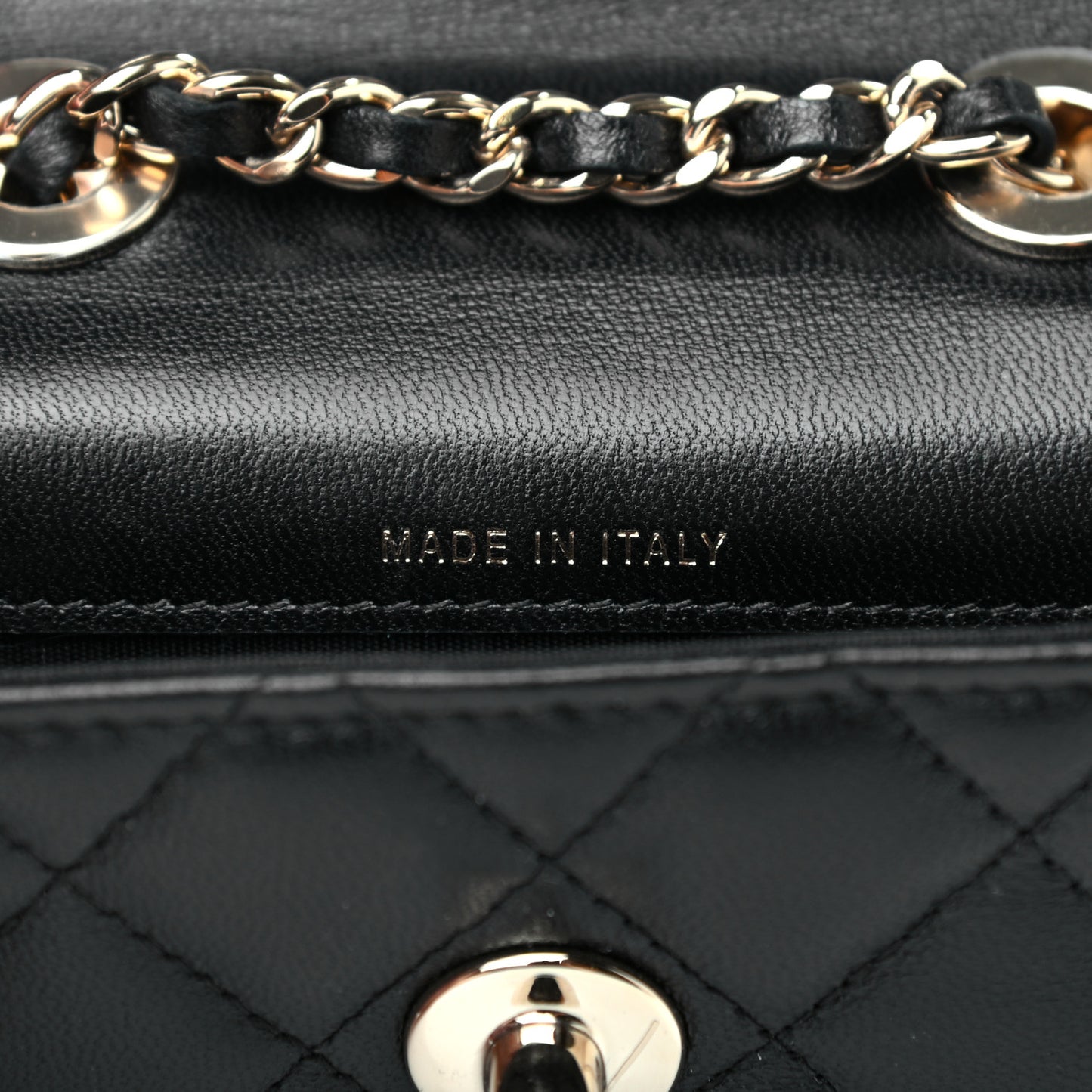 Lambskin Quilted Trendy CC Card Holder On Chain Black