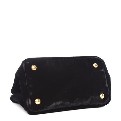 Prada Velvet Crossbody Tote Bag Black 4 of 9