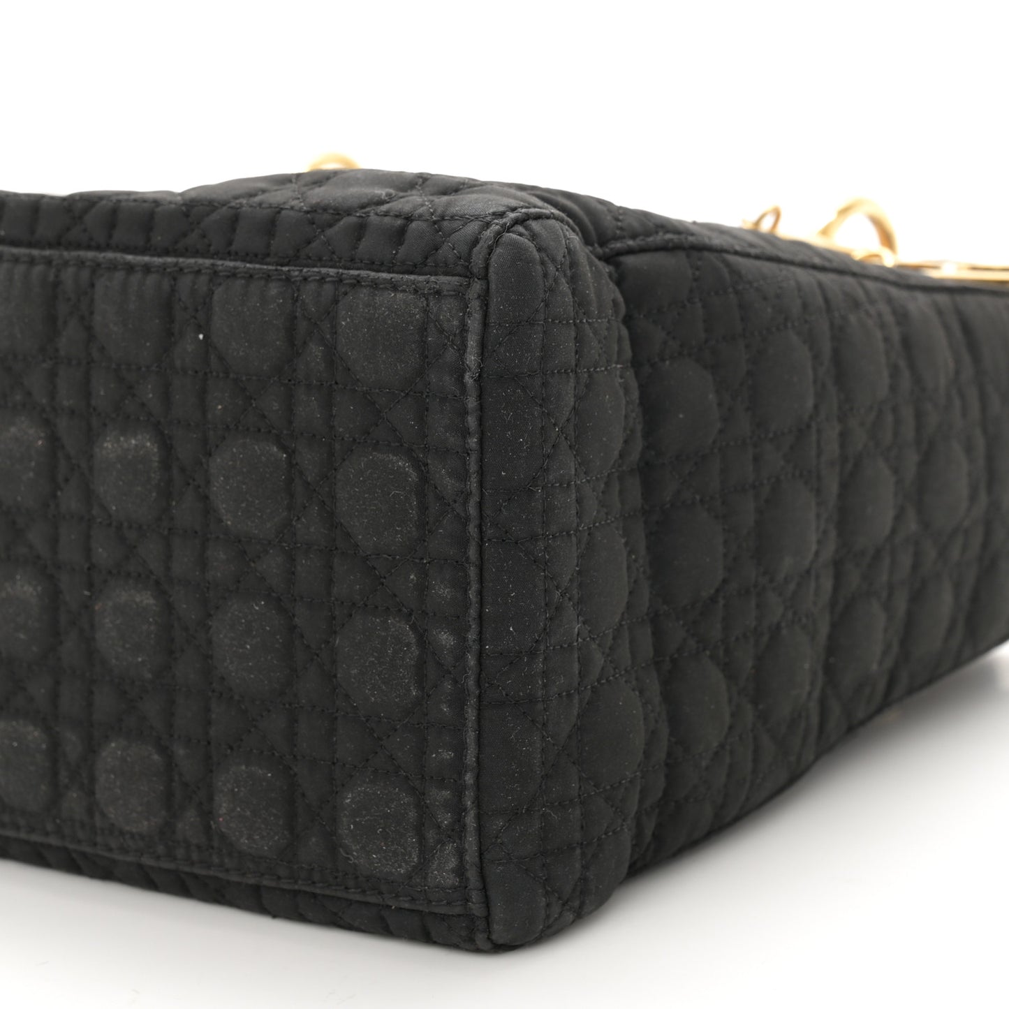 Nylon Cannage Medium Lady Dior Black