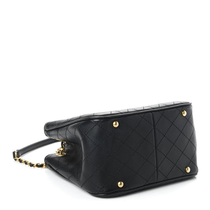 Chanel Calfskin Stitched Small Egyptian Amulet Drawstring Bag Black 4 of 11