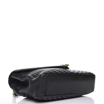 Saint Laurent Sheepskin Matelasse Chevron Monogram Large College Satchel Black 4 of 12
