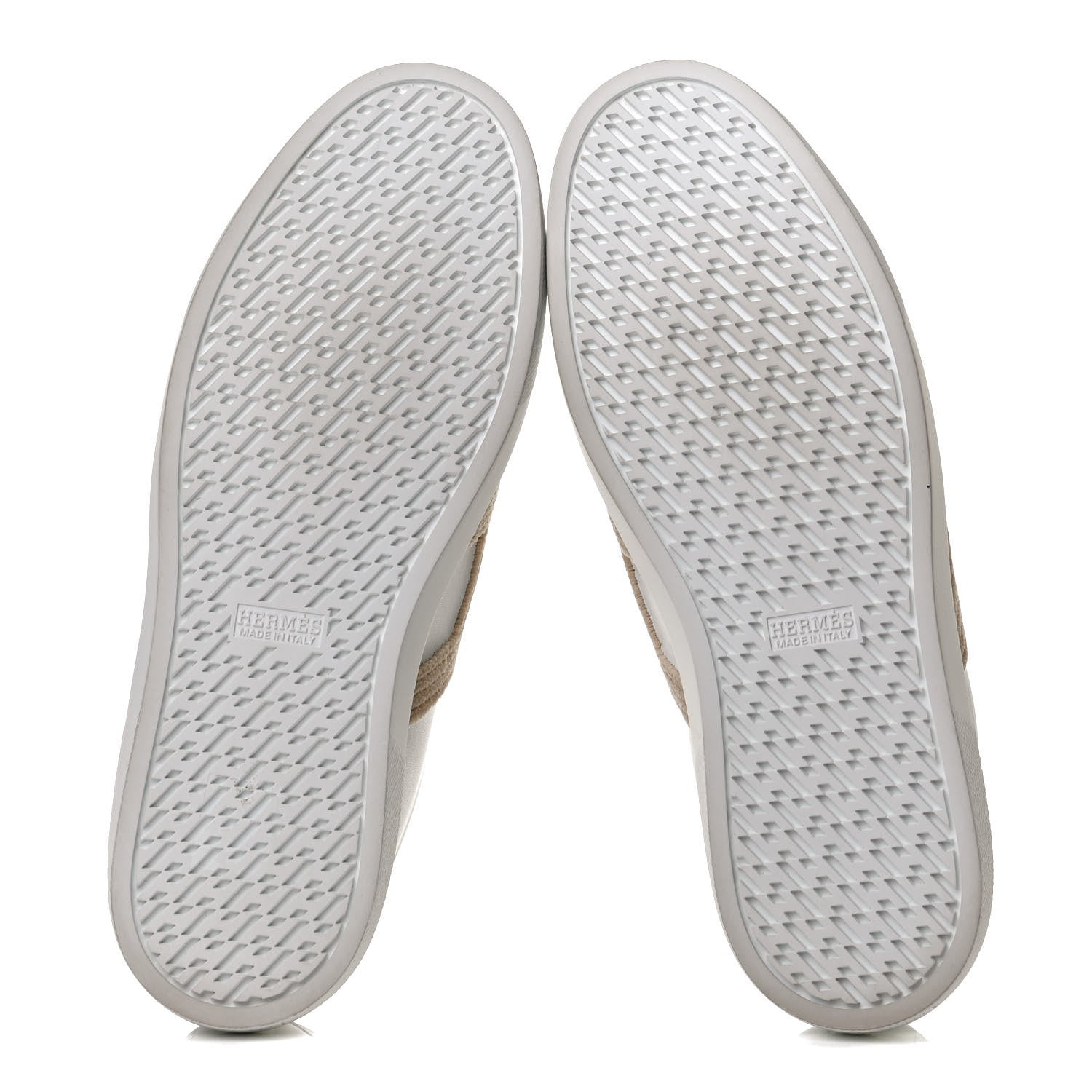 Hermes Calfskin Shearling Womens Avantage Sneakers 39.5 White Ecru 7 of 10