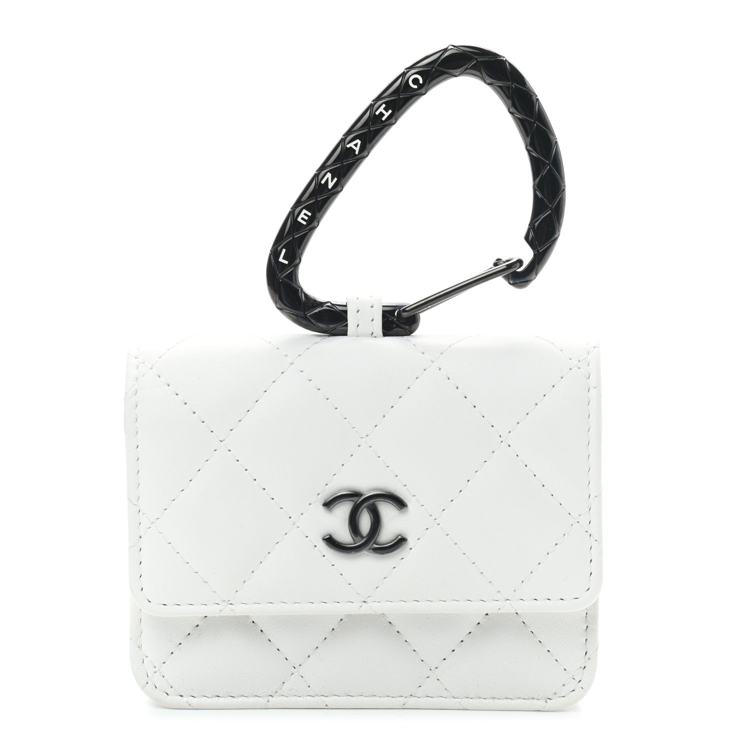 Chanel Lambskin Quilted CC Hook Card Holder White 1 of 8