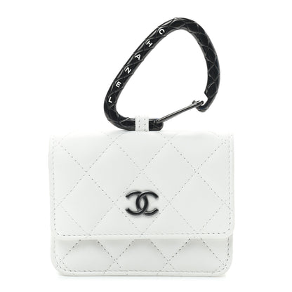 Chanel Lambskin Quilted CC Hook Card Holder White 1 of 8