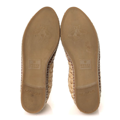 Gucci Raffia Harness Calfskin Interlocking G Adela Espadrilles 41 Palmi Naturale Harness Brown 7 of 11