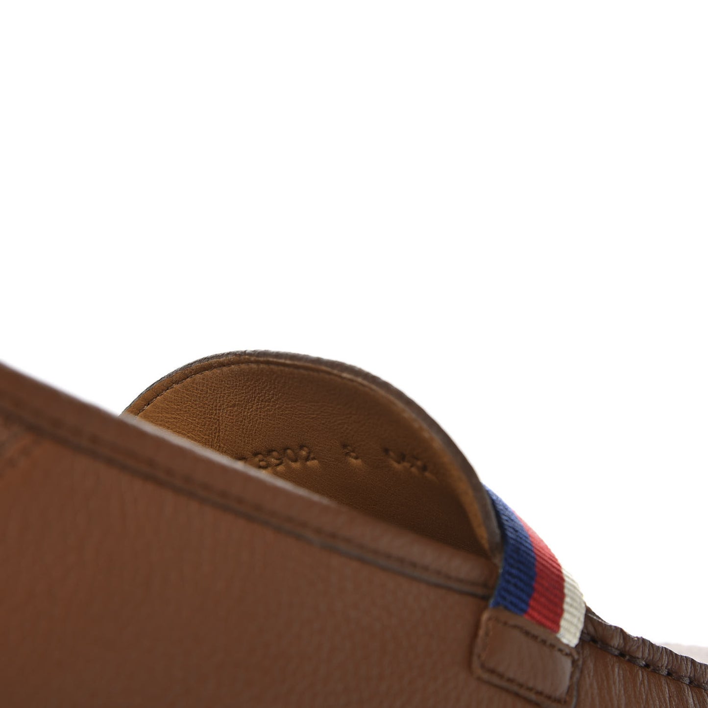 Calfskin Mens Web Sylvie Web Buckle Driver Loafers 8 Brown
