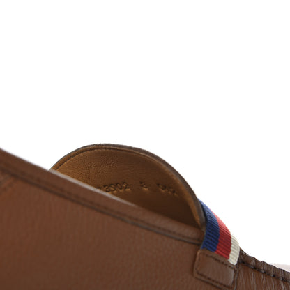 Gucci Calfskin Mens Web Sylvie Web Buckle Driver Loafers 8 Brown 10 of 11