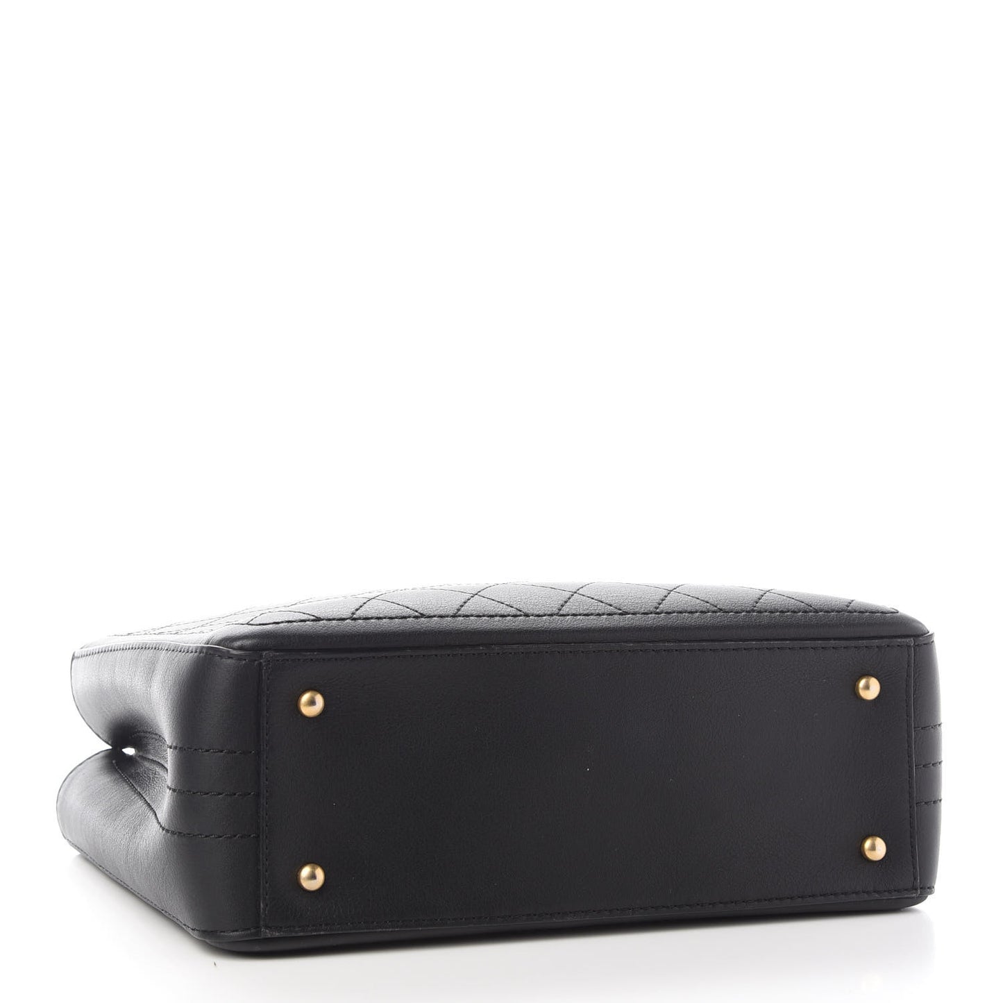 Bullskin Stitched Bi-Color Medium Shopping Tote Black