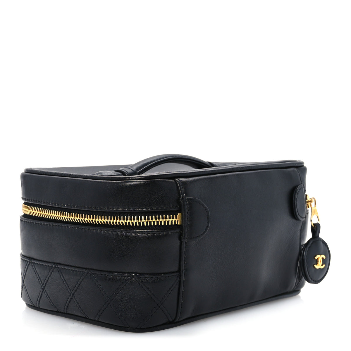 Lambskin Vanity Cosmetic Bag Black