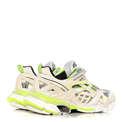 Balenciaga Rubber Mesh Bi-Color Womens Track.2 Open Sneakers 37 White Fluo Yellow 4 of 9