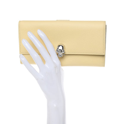 Alexander McQueen Calfskin Skull Continental Wallet Light Yellow 2 of 8