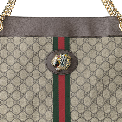 Gucci GG Supreme Monogram Large Rajah Chain Tote Beige New Acero 11 of 11