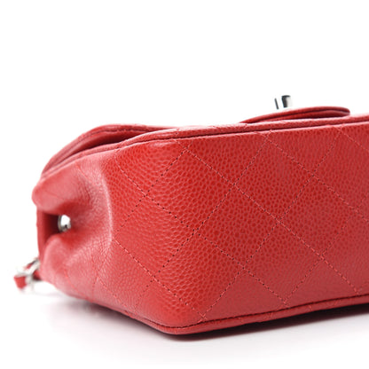 Chanel Caviar Quilted Mini Square Flap Red 6 of 11