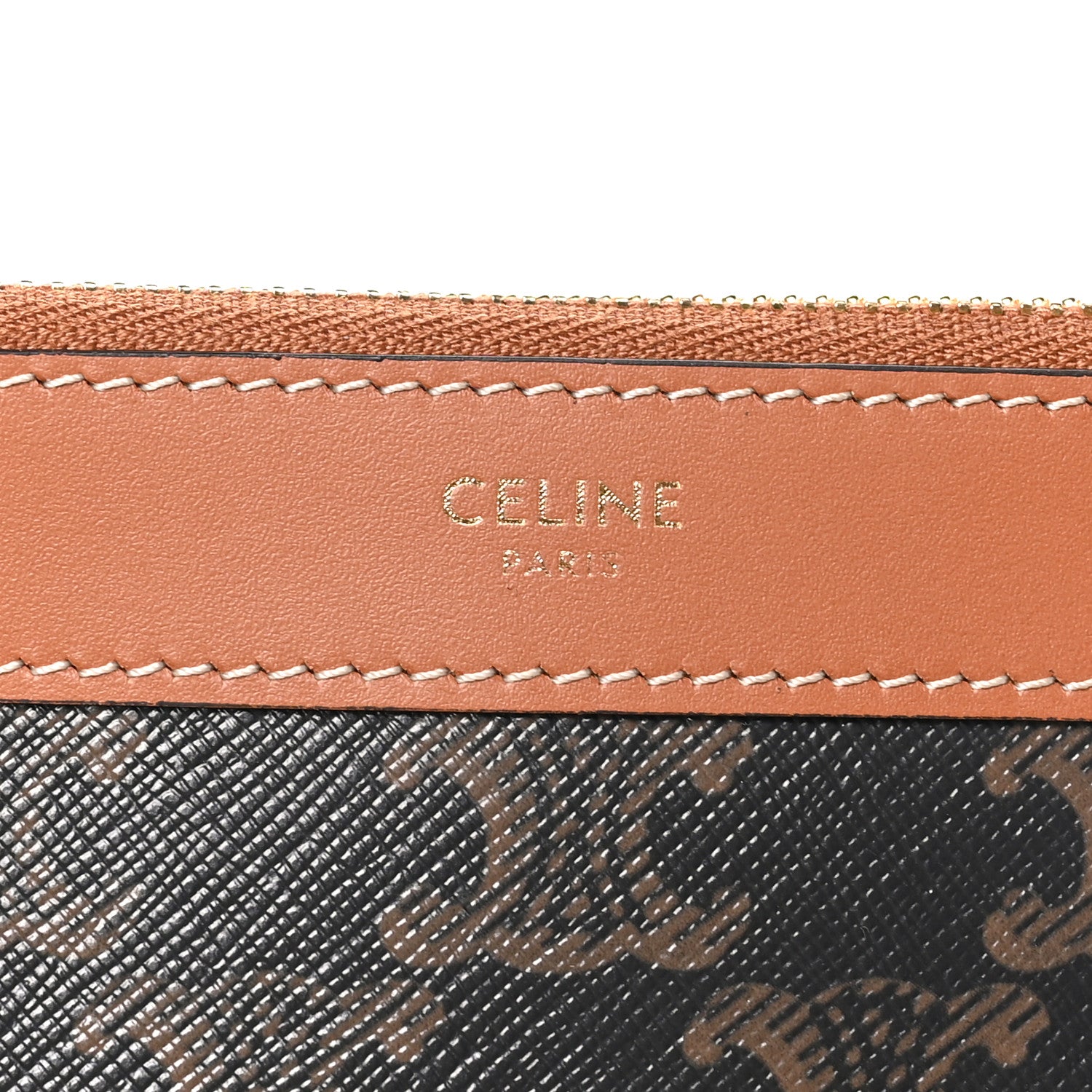 Celine Triomphe Canvas Calfskin Shopper Tote Tan 7 of 9